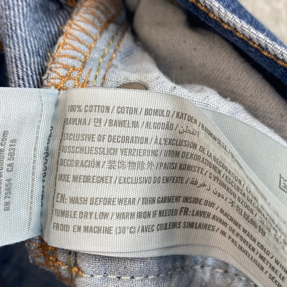 Abercrombie & Fitch distressed jeans mid rise straight leg 31x32 Y2K button fly